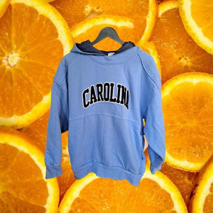 Majestic Carolina Blue Hoodie With Pockets‎ and Reinforced Shoulders Size Large